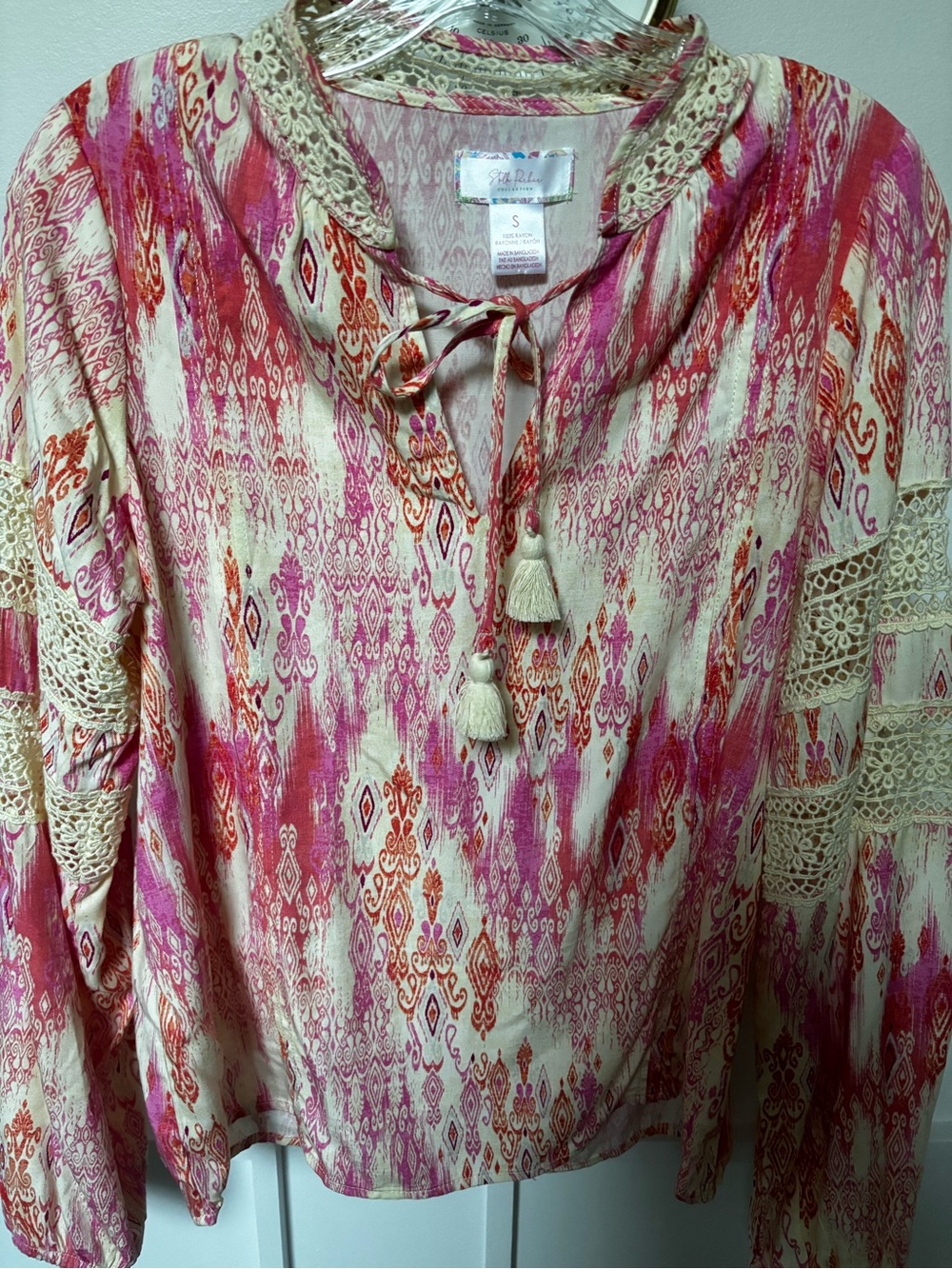 Stella Parker Collection boho peasant blouse . Size small